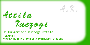 attila kuczogi business card